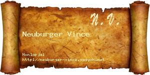 Neuburger Vince névjegykártya